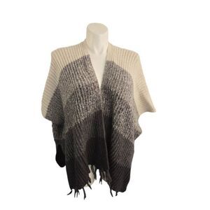 American Eagle Poncho Shawl Women One Size Gray Open Front